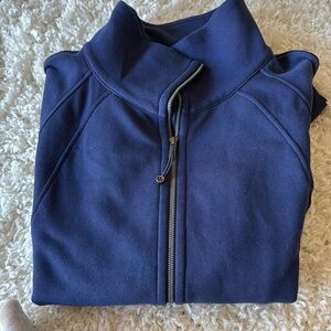 Navy full-zip scuba oversized funnel-neck!